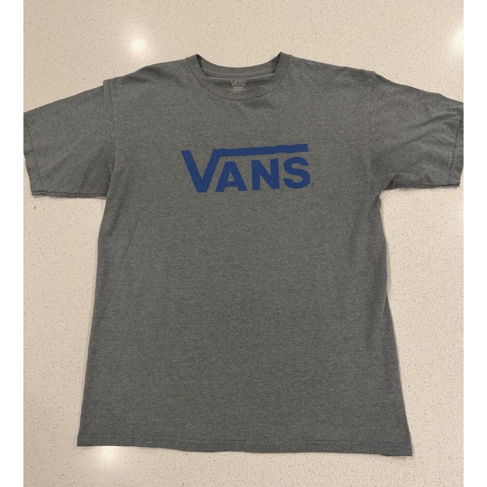 Vans Off The Wall Mens Classic Streetwear Gray Graphic Tshirt Size Medium